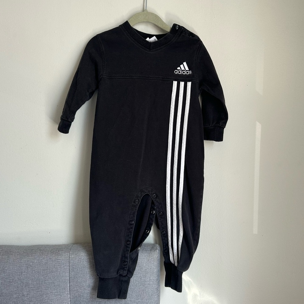 Retro Adidas Black Toddler One Piece